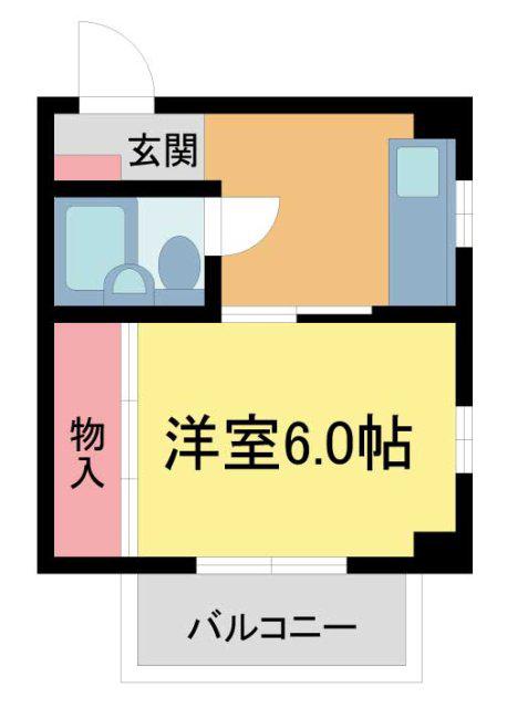 クレセント夙川(1K/1階)の間取り写真