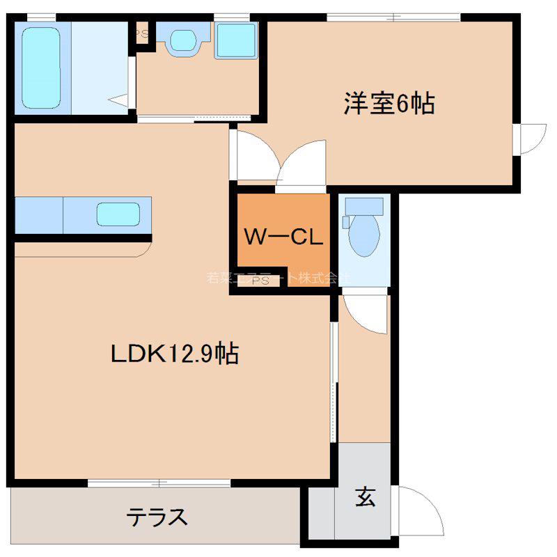 HEARTYS ENT G・H(1LDK/1階)の間取り写真