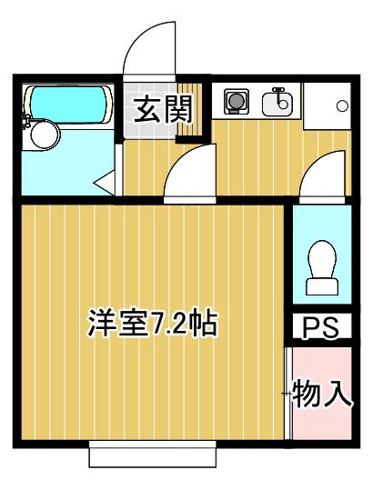 ケントハウス II(1K/2階)の間取り写真