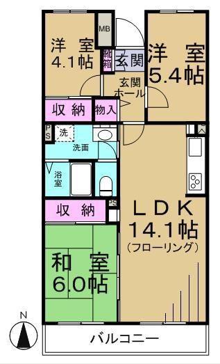 アルタイル平和台(3LDK/4階)の間取り写真