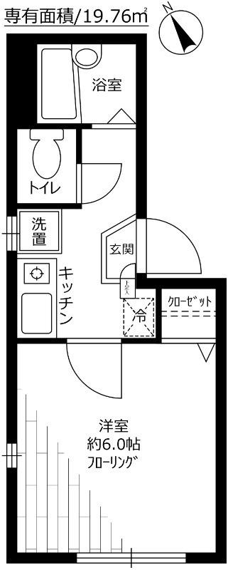 ディアコート大倉山1(1K/1階)の間取り写真
