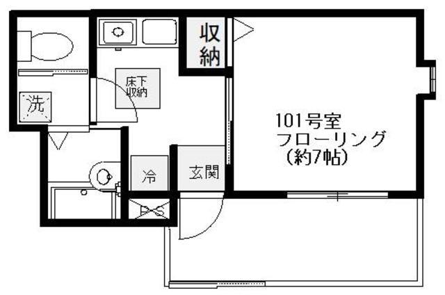 メゾン ラルジュ(1K/1階)の間取り写真