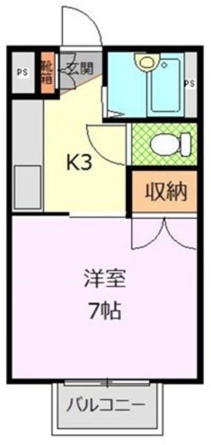 グリーンハイツ(1K/2階)の間取り写真