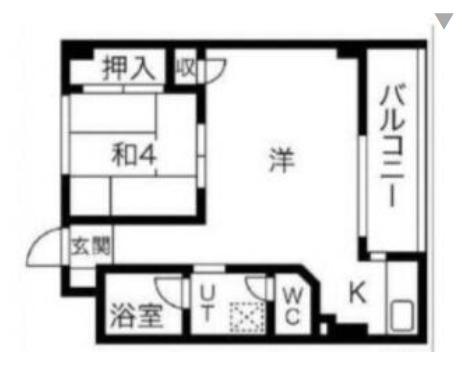 シャロン本厚木(1LDK/4階)の間取り写真