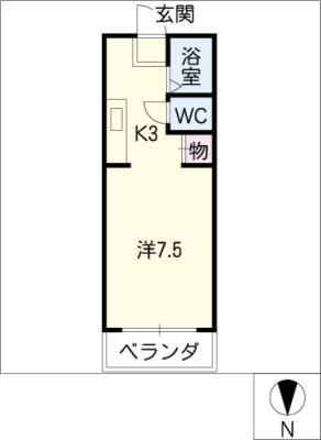 プリンセスマンション(1K/3階)の間取り写真