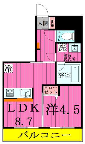 H&K KASHIWA HILLSエイチアントケーカシワヒルズ(1LDK/7階)の間取り写真