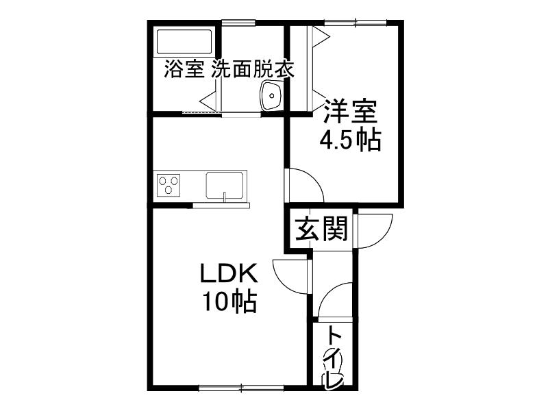 RITERA(1LDK/1階)の間取り写真