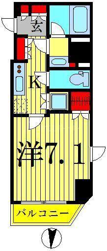プレール・ドゥーク亀戸IV(1K/8階)の間取り写真