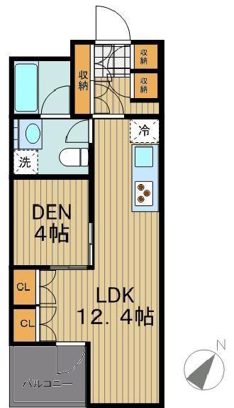 パークキューブ銀座イースト(1LDK/12階)の間取り写真