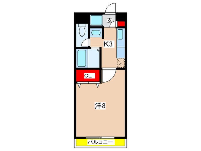 日吉A-III(1K/2階)の間取り写真