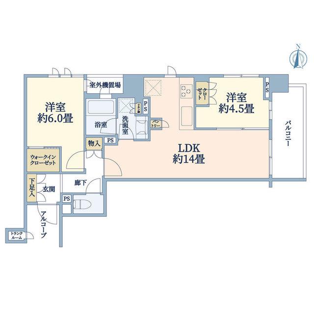 THERESIDENCE国立(2LDK/3階)の間取り写真