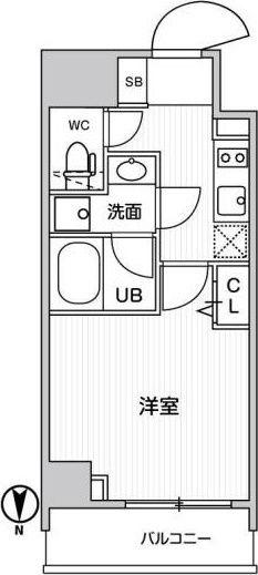 グラシアプレイス錦糸町(1K/4階)の間取り写真