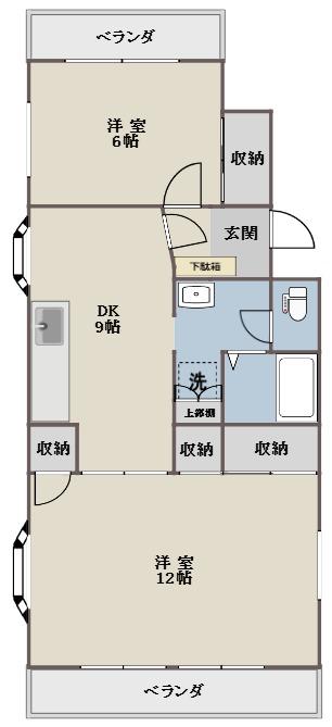 ルネス・タウン(2LDK/3階)の間取り写真