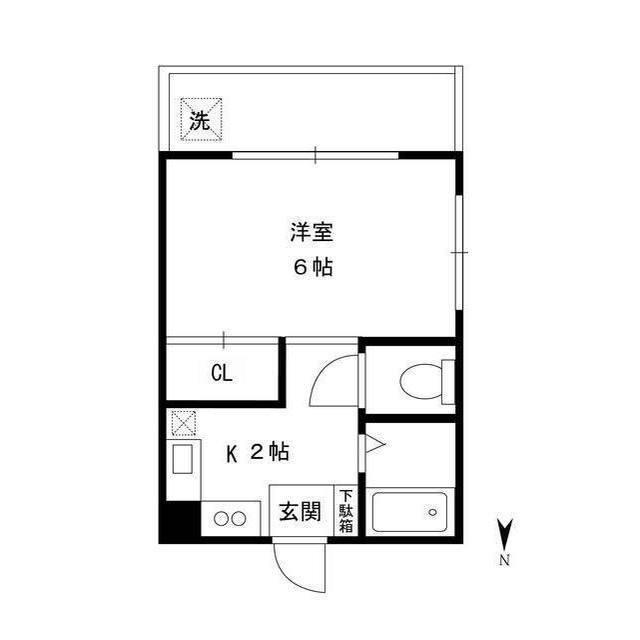 清水ハイツ(1K/3階)の間取り写真