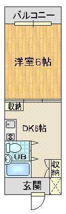 ニュー平山ハイツNO.1(1DK/2階)の間取り写真