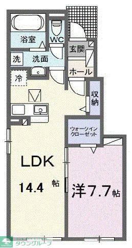 カファーラ・N(1LDK/1階)の間取り写真