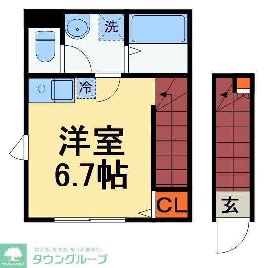 ベレガンス稲毛2(ワンルーム/2階)の間取り写真
