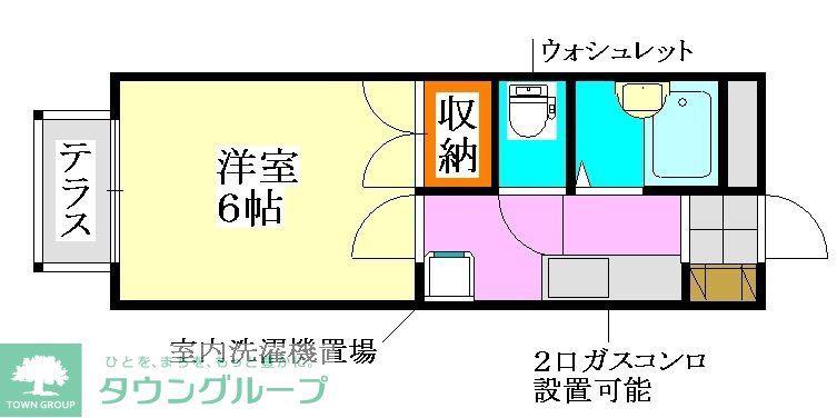 パストラルハウスD(1K/1階)の間取り写真