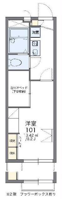 レオパレス凛々(1K/1階)の間取り写真