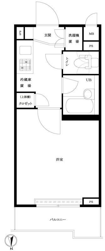 ルーブル大鳥居(1K/3階)の間取り写真