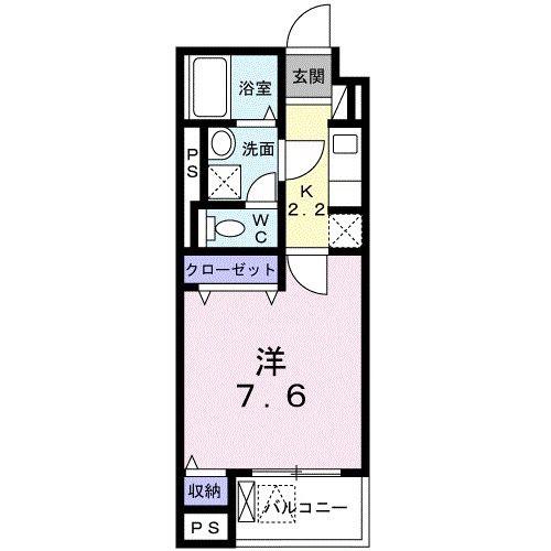 プレミール(1K/2階)の間取り写真