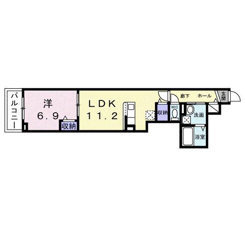 ヒカルサ泉大津条南町(1LDK/3階)の間取り写真