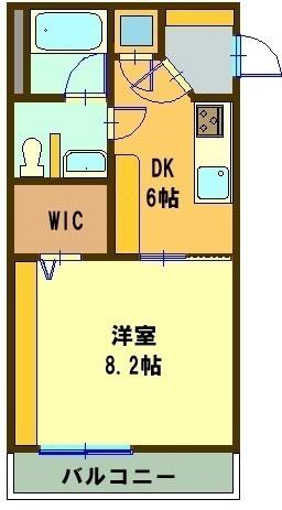 ティーツリー(1DK/2階)の間取り写真
