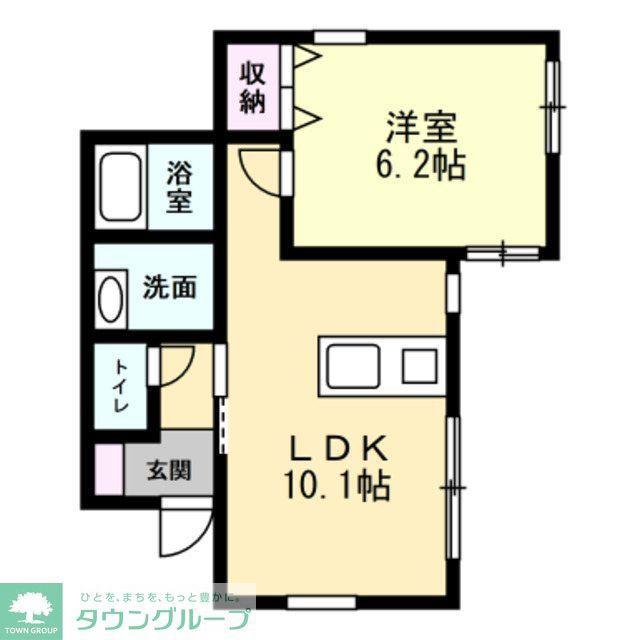 PEACE湘南 1階(1LDK/1階)の間取り写真
