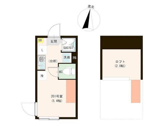 カーサ エスト 小岩(ワンルーム/2階)の間取り写真
