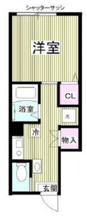 チェスナッツ蒲田(1K/1階)の間取り写真