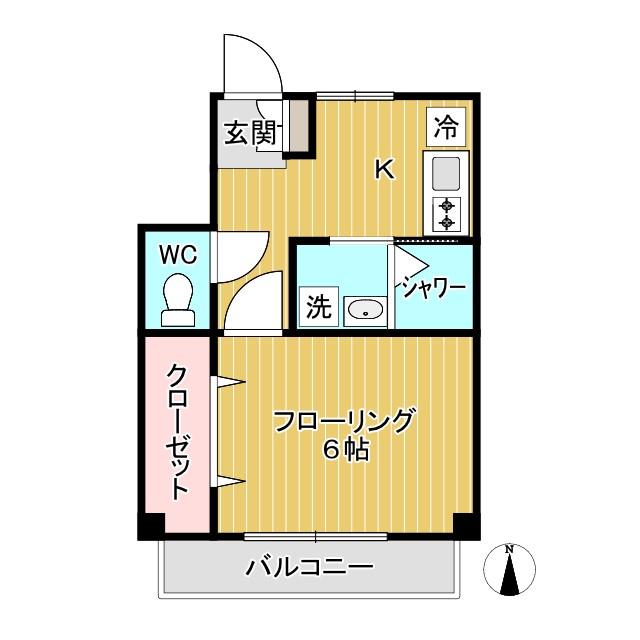 吉田ビル(1K/3階)の間取り写真