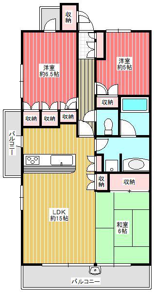 リビオ西川口マークワンスクエア(2LDK/11階)の間取り写真