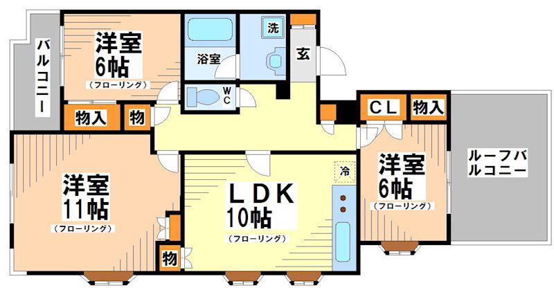 メゾンボヌール15(3LDK/3階)の間取り写真