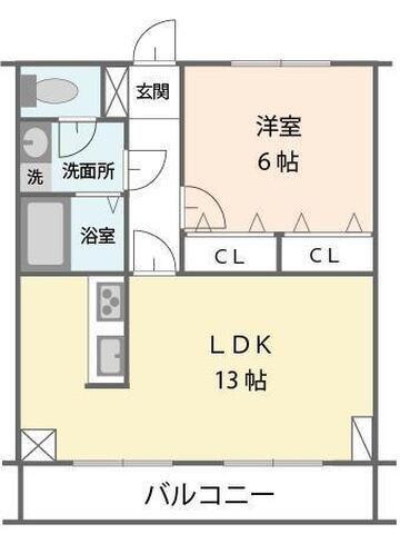 PRESTIGE(1LDK/2階)の間取り写真