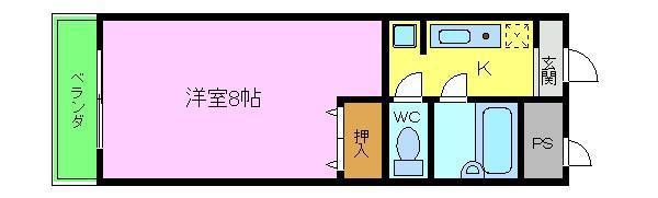 ISSA CASA(1K/2階)の間取り写真