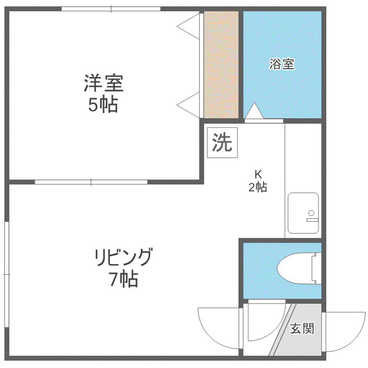 フォレスト豊平I(1DK/1階)の間取り写真