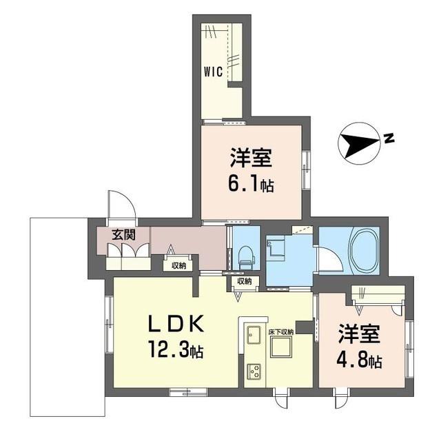 フェリビエンテ(2LDK/1階)の間取り写真