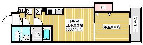 ARCENCIEL柏(1LDK/4階)の間取り写真