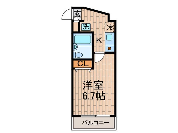 セントラルパレス(1K/2階)の間取り写真