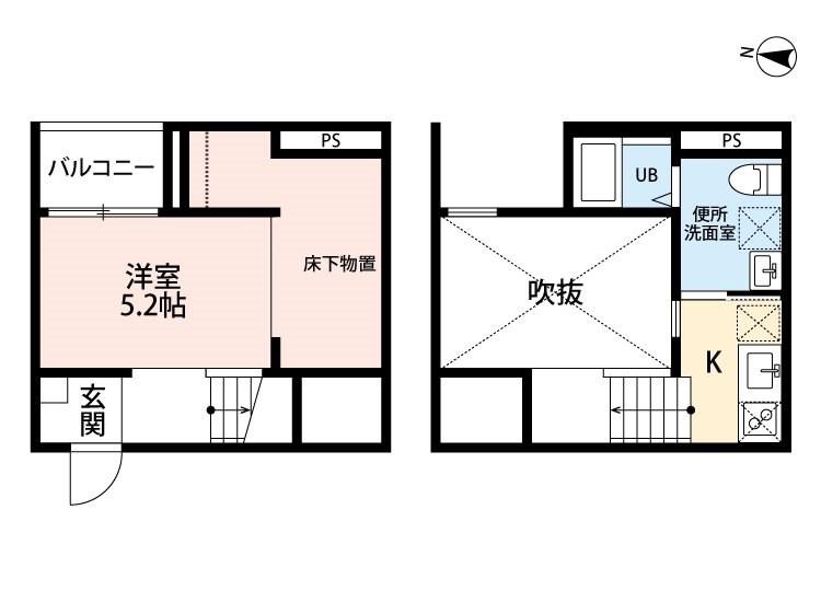 PARTAGE SUZU(1K/2階)の間取り写真