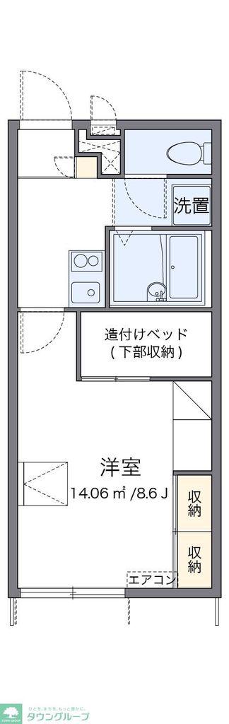 レオパレスアドヴァンテージ(1K/1階)の間取り写真