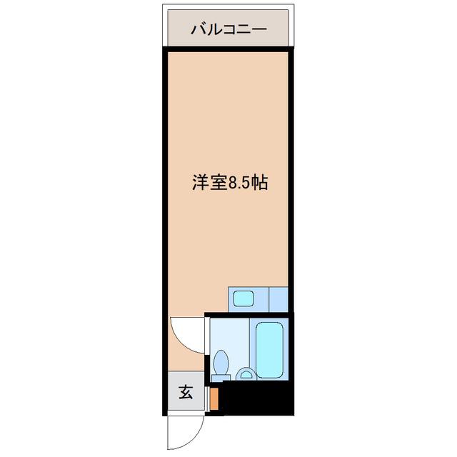 グリーンハイツ国見F棟(ワンルーム/1階)の間取り写真