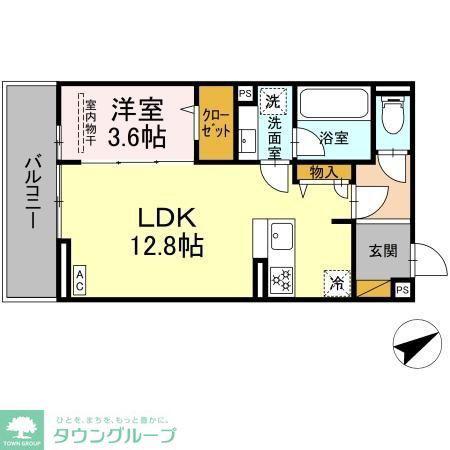 リオ ポンテ(1LDK/3階)の間取り写真