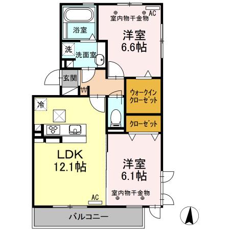 ROYAL WINS(2LDK/1階)の間取り写真