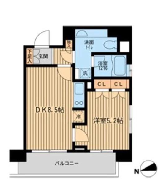 ラクラス田町(1LDK/3階)の間取り写真