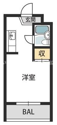 シャルム北梅田(ワンルーム/2階)の間取り写真