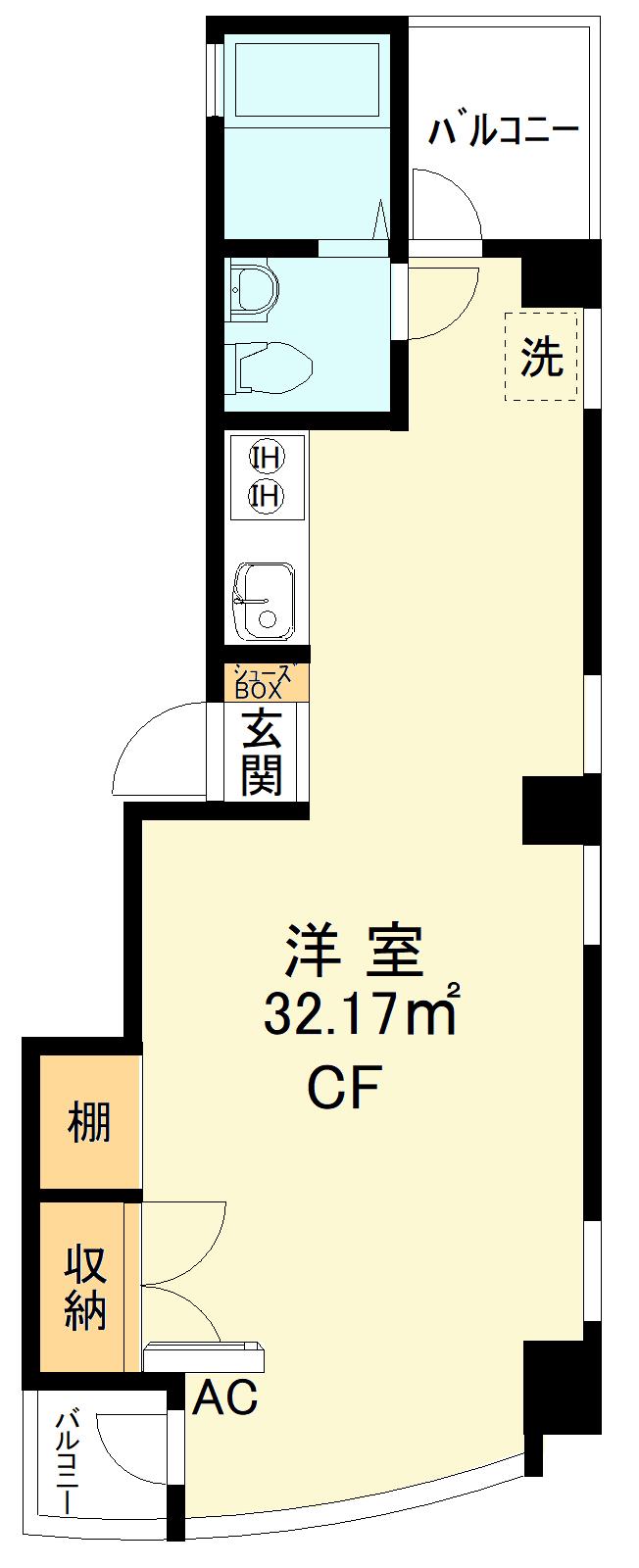 東急東横線 東白楽駅 徒歩6分 4階建 築46年(ワンルーム/2階)の間取り写真