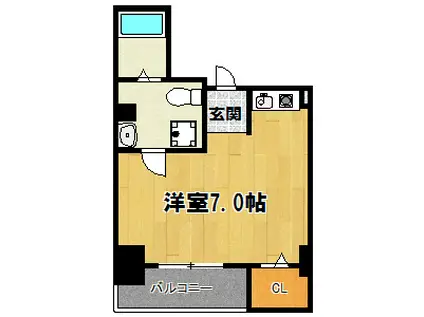 パイン塚本(ワンルーム/3階)の間取り写真