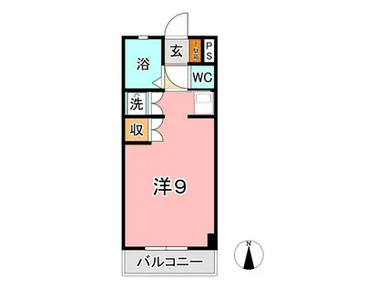 サンライズブルー(ワンルーム/2階)の間取り写真