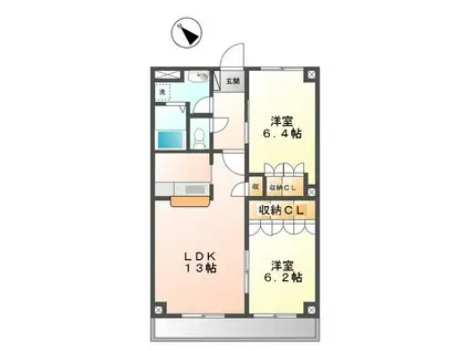 インマヌエル(2LDK/1階)の間取り写真